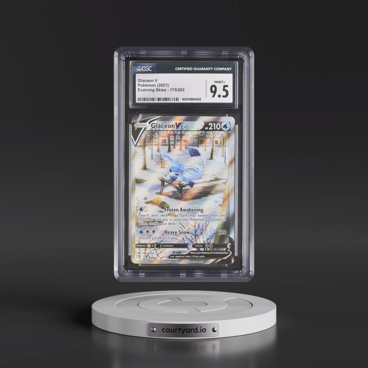 2021 Evolving Skies #175/203 Glaceon V - Ultra Rare Holo (CGC 9.5 MINT+)