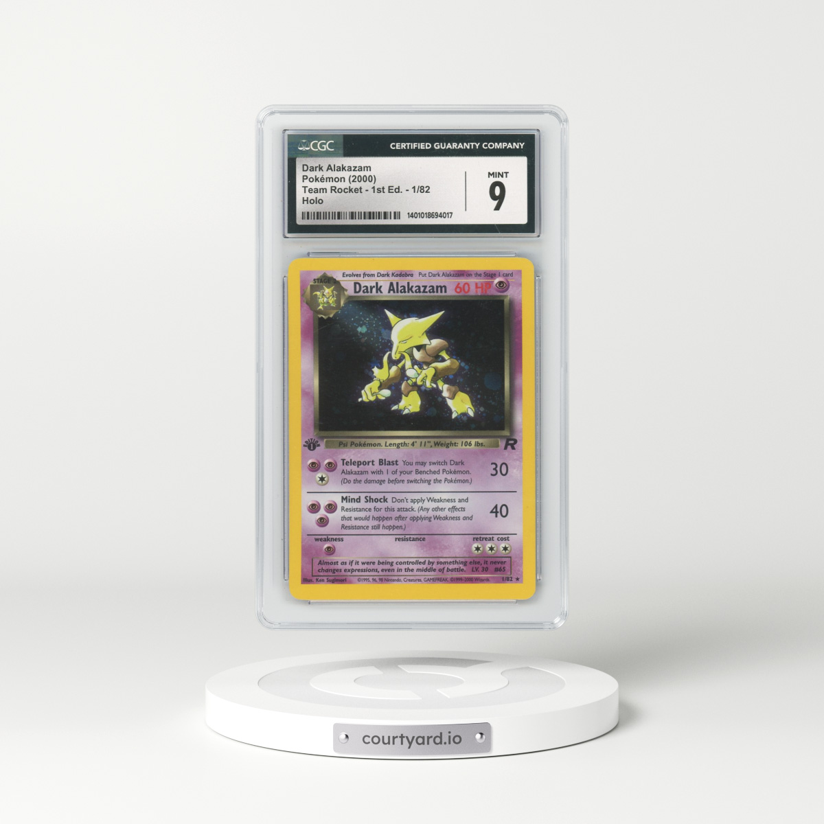 2000 Team Rocket #1 Dark Alakazam - 1st Edition Holo (CGC 9 MINT)