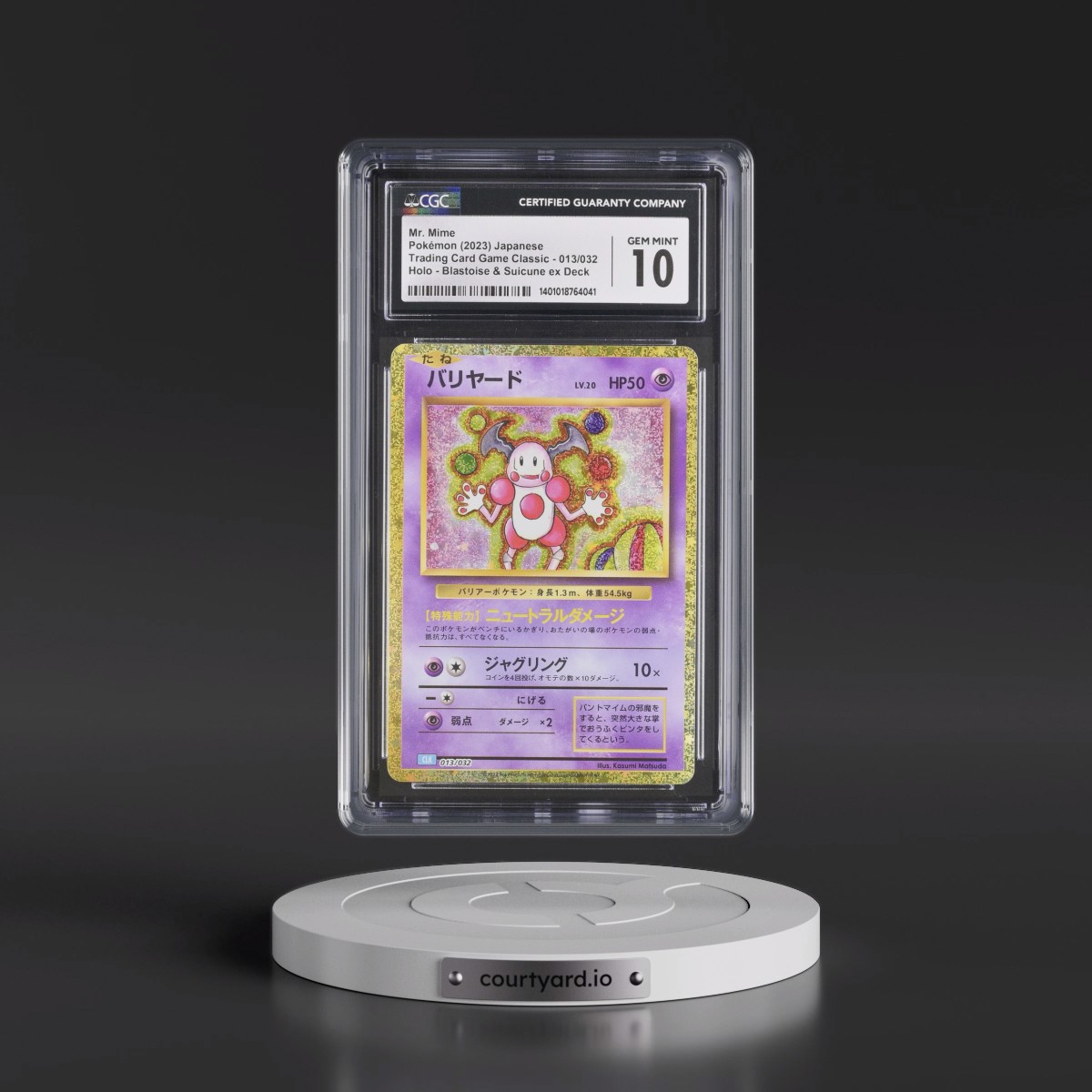 2023 Trading Card Game Classic - CLF, CLL, CLK #013/032 Mr. Mime - Blastoise & Suicune ex Deck - CLK Holo (CGC 10 GEM MINT)