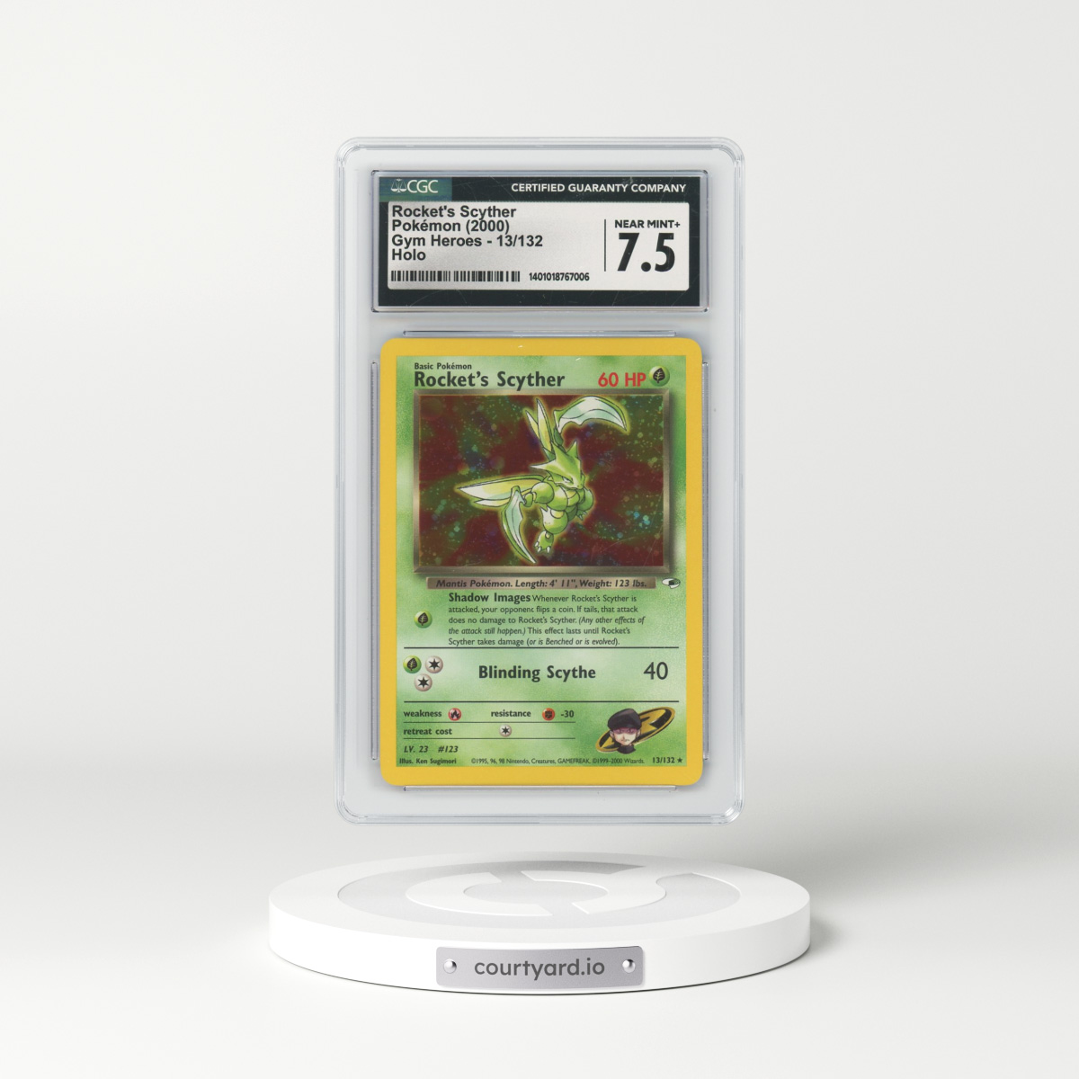 2000 Gym Heroes #13 Rocket's Scyther - Holo (CGC 7.5 NM+)