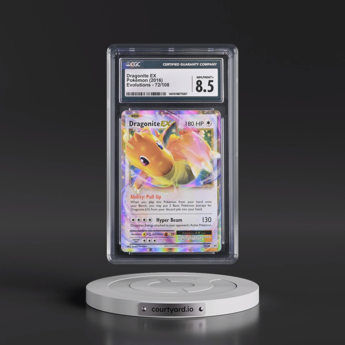 2016 Evolutions #72/108 Dragonite EX - Holo (CGC 8.5 NM-MT+)