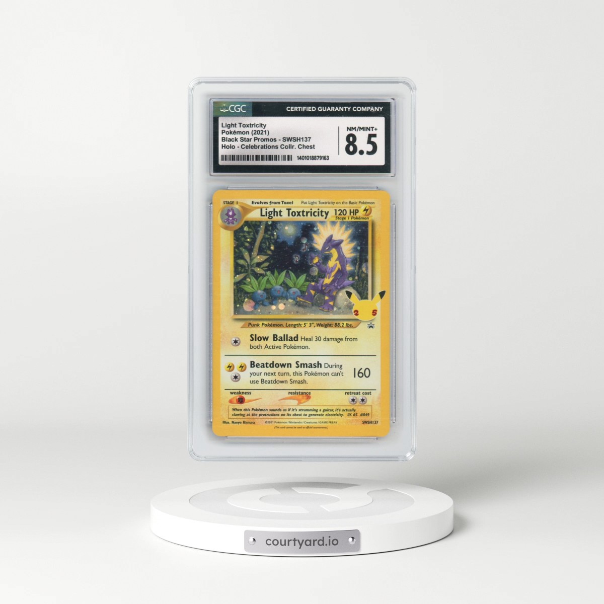 2017 Black Star Promos - Sword & Shield #SWSH137 Light Toxtricity - Holo Celebrations Collr. Chest (CGC 8.5 NM-MT+)