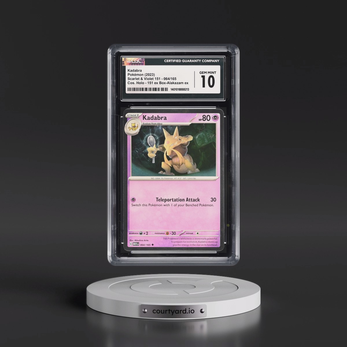 2023 Scarlet & Violet 151 - MEW EN #064/165 Kadabra - 151 Alakazam ex Collection (Cosmos Holo) (CGC 10 GEM MINT)