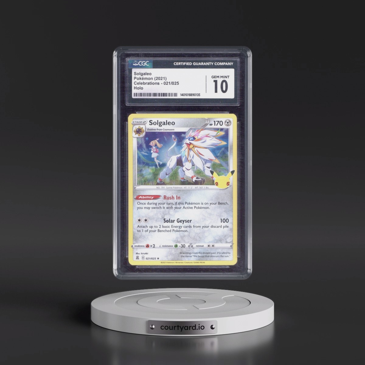 2021 Celebrations #021/025 Solgaleo - Holo (CGC 10 GEM MINT)