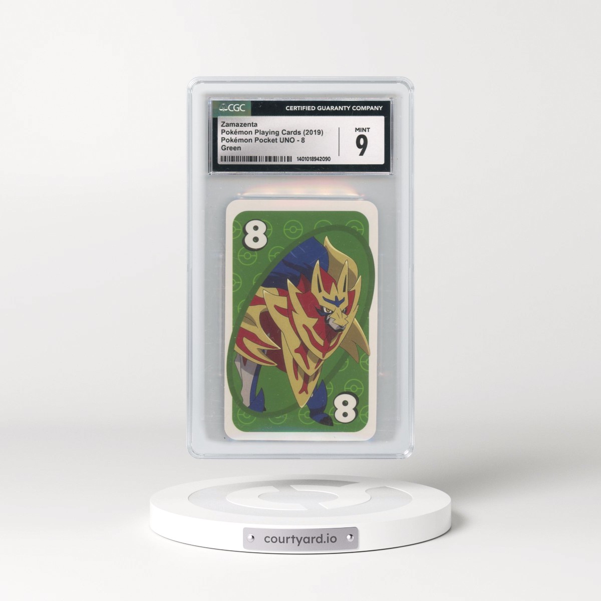 2019 Pokémon Pocket UNO (2019 Asia Back) #8 Zamazenta - Green (CGC 9 MINT)