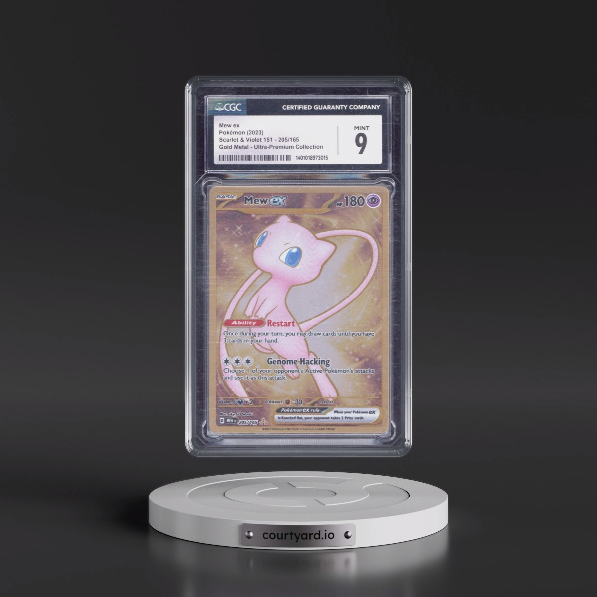 2023 Scarlet & Violet 151 - MEW EN #205/165 Mew ex - Gold Metal - Ultra-Premium Collection (CGC 9 MINT)