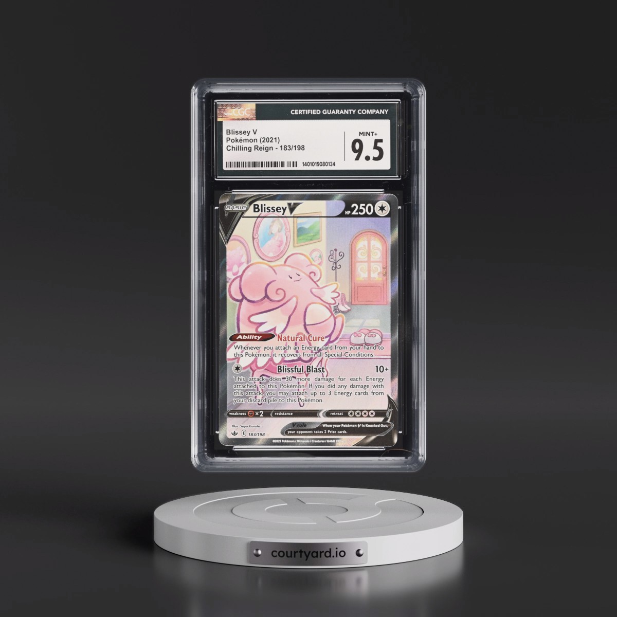 2021 Chilling Reign #183/198 Blissey V - Ultra Rare Holo (CGC 9.5 MINT+)