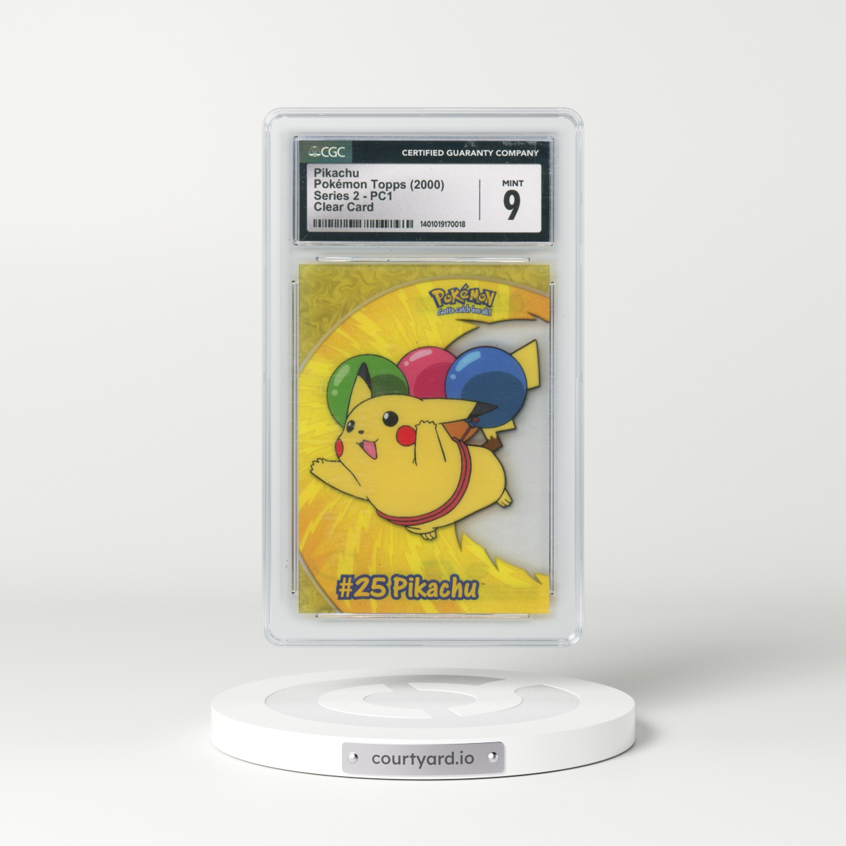 1999 Series 2 (Oval Nintendo Seal) #PC1 No.25 Pikachu - Clear Card (CGC 9 MINT)