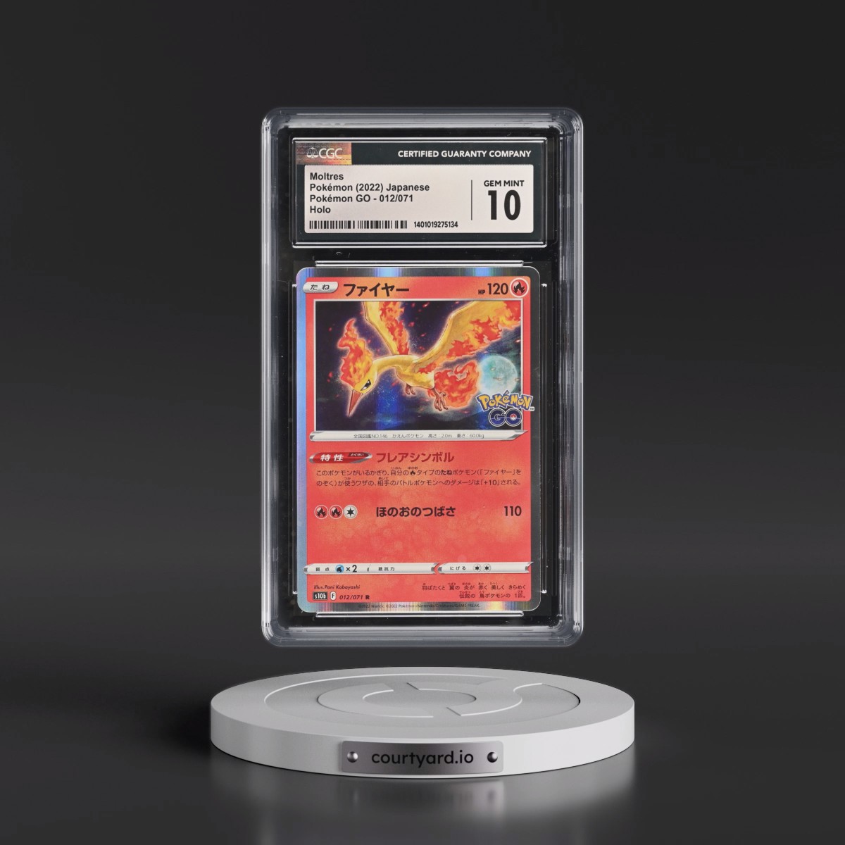 2022 Pokémon GO #012/071 Moltres - Holo (CGC 10 GEM MINT)