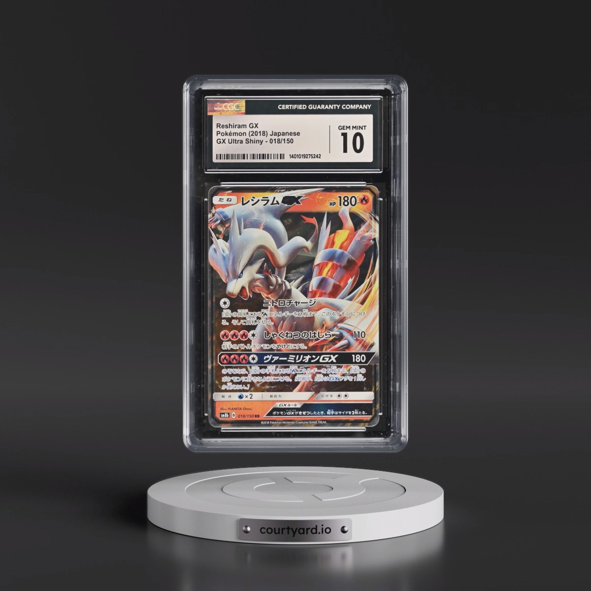 2018 GX Ultra Shiny #018/150 Reshiram GX - Holo (CGC 10 GEM MINT)