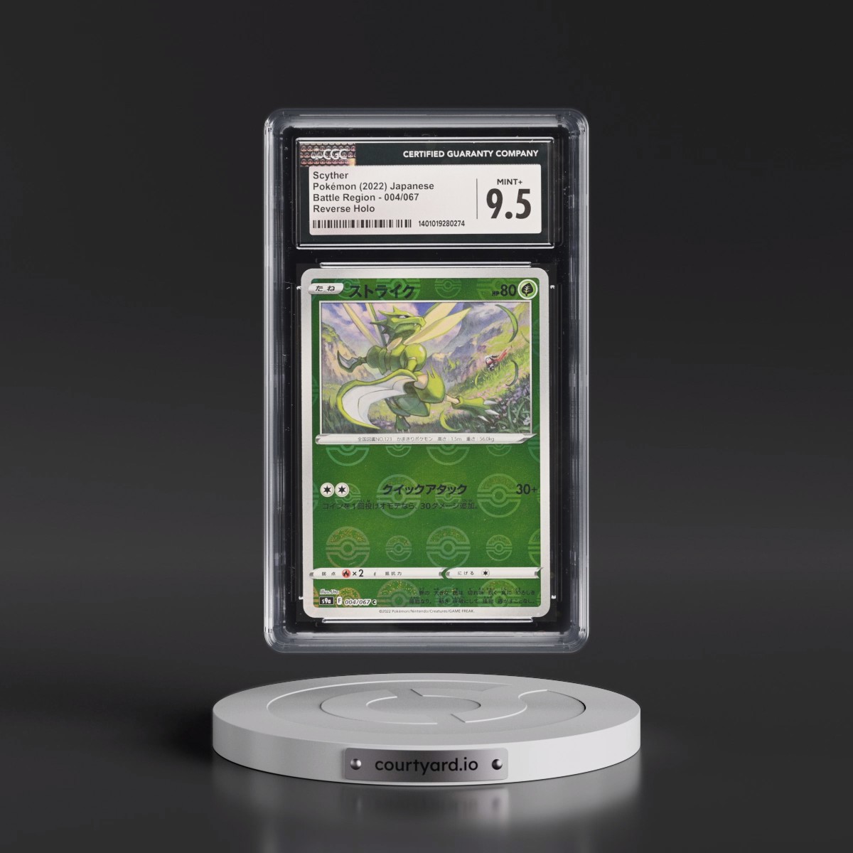 2022 Battle Region #004/067 Scyther - Reverse Holo Poké Ball (CGC 9.5 MINT+)