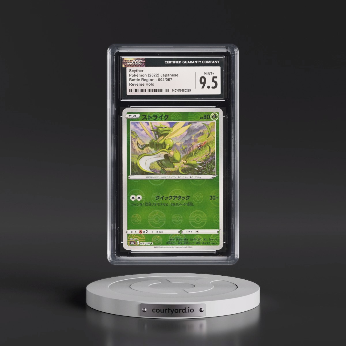 2022 Battle Region #004/067 Scyther - Reverse Holo Poké Ball (CGC 9.5 MINT+)