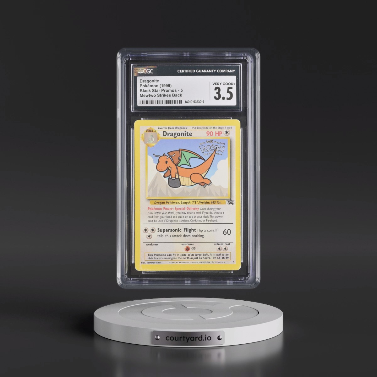1999 Black Star Promos #5 Dragonite - Mewtwo Strikes Back (CGC 3.5 VG+)