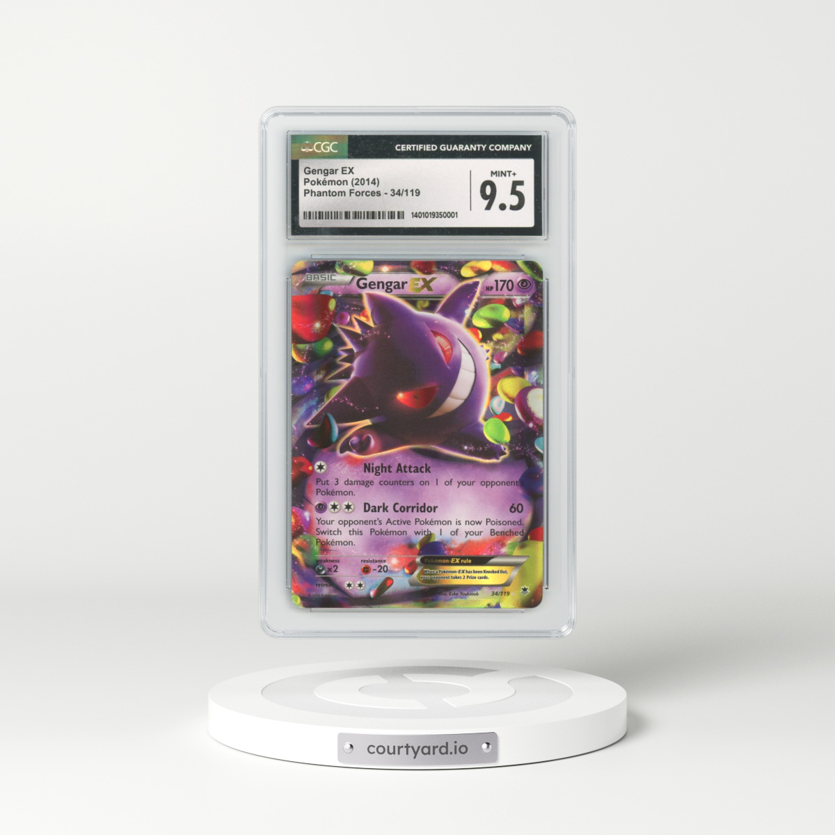 2014 Phantom Forces #34 Gengar EX - Full Art Holo (CGC 9.5 MINT+)