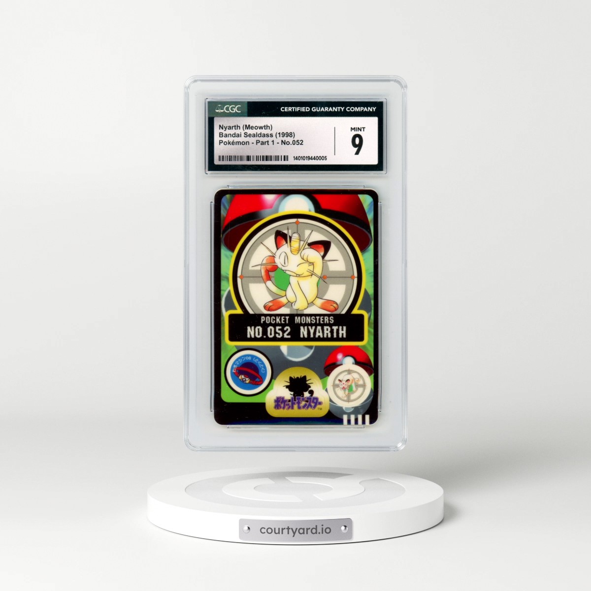 1998 Pokémon - Part 1 #052 Nyarth (Meowth) (CGC 9 MINT)