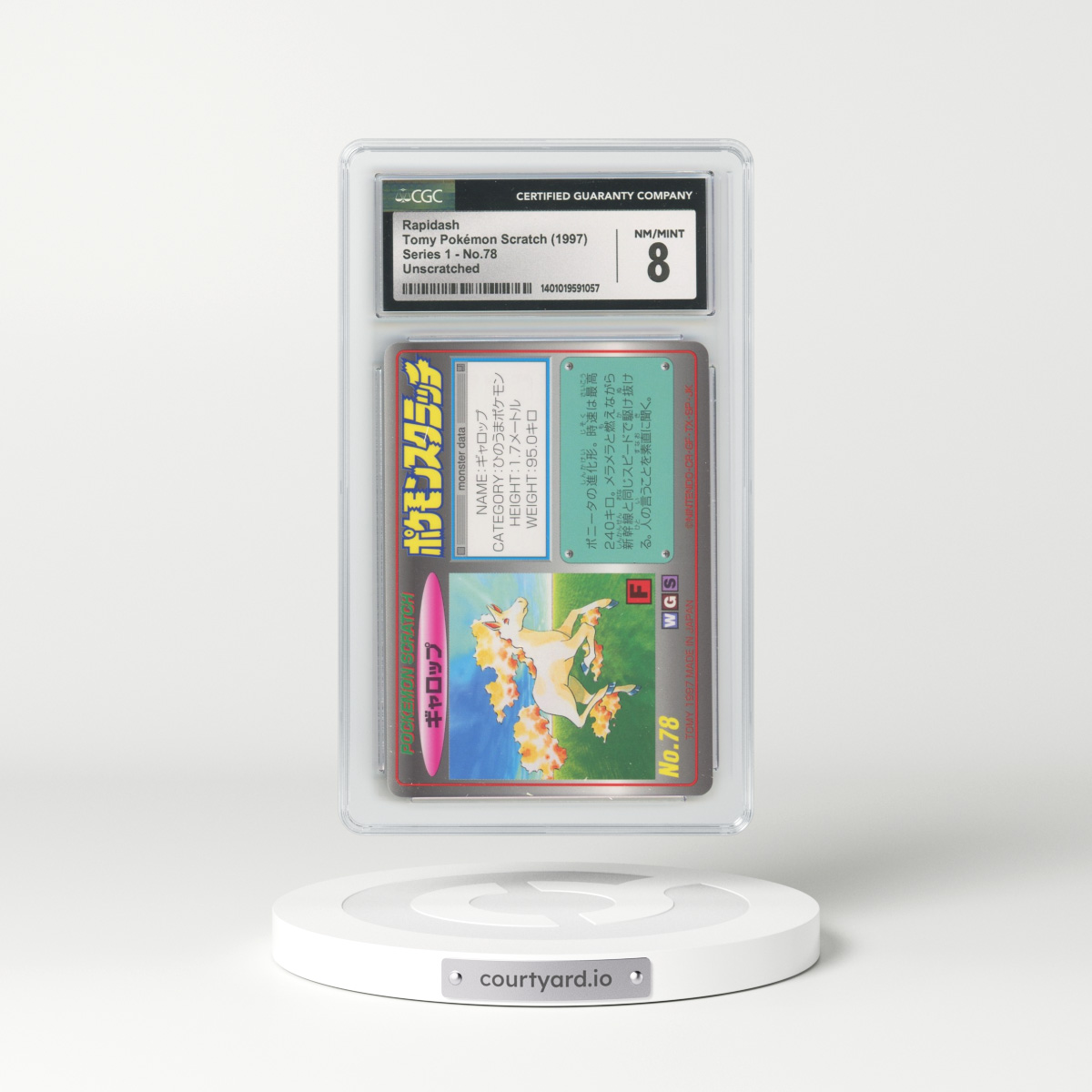 1997 Series 1 #78 Rapidash - Unscratched (CGC 8 NM-MT)