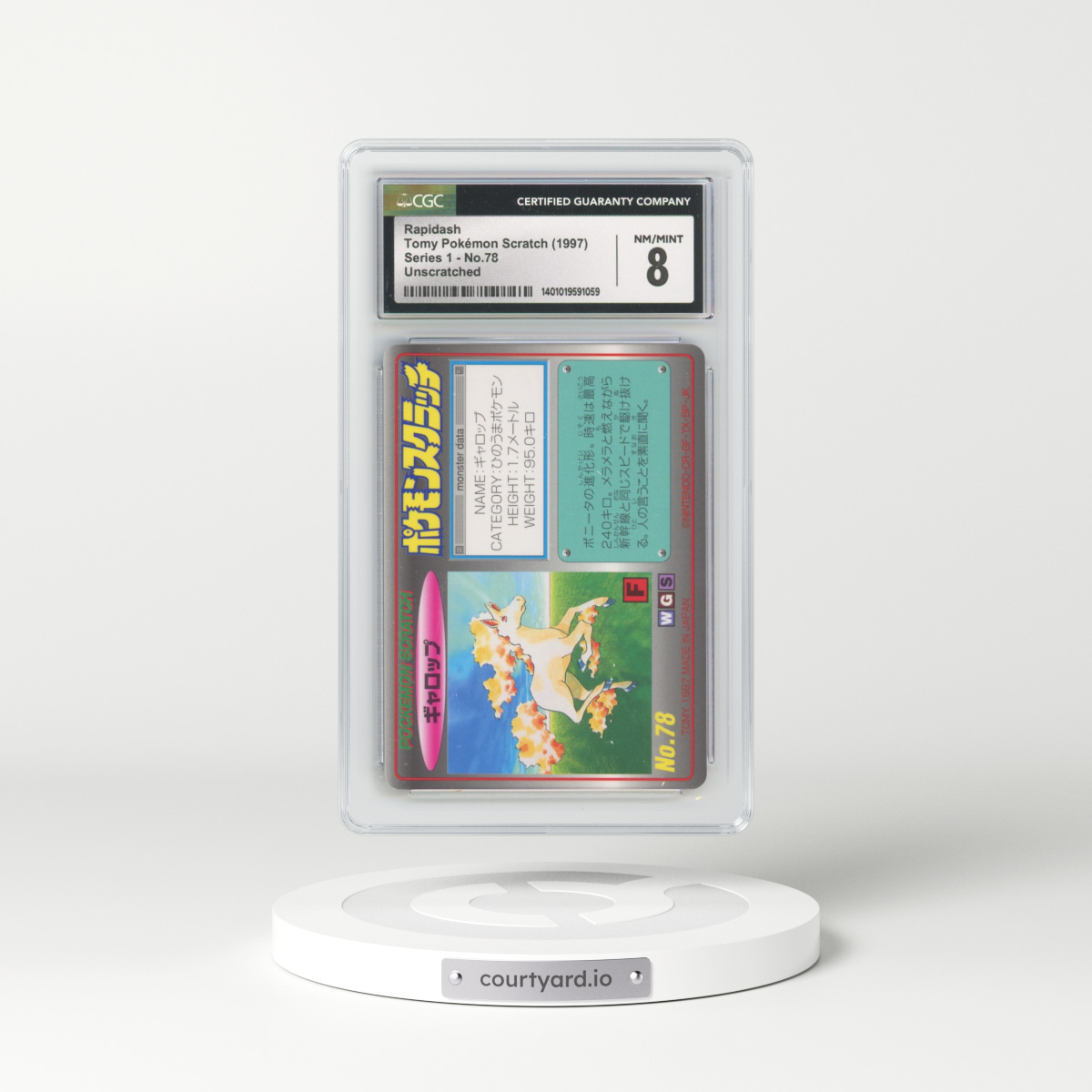 1997 Series 1 #78 Rapidash - Unscratched (CGC 8 NM-MT)