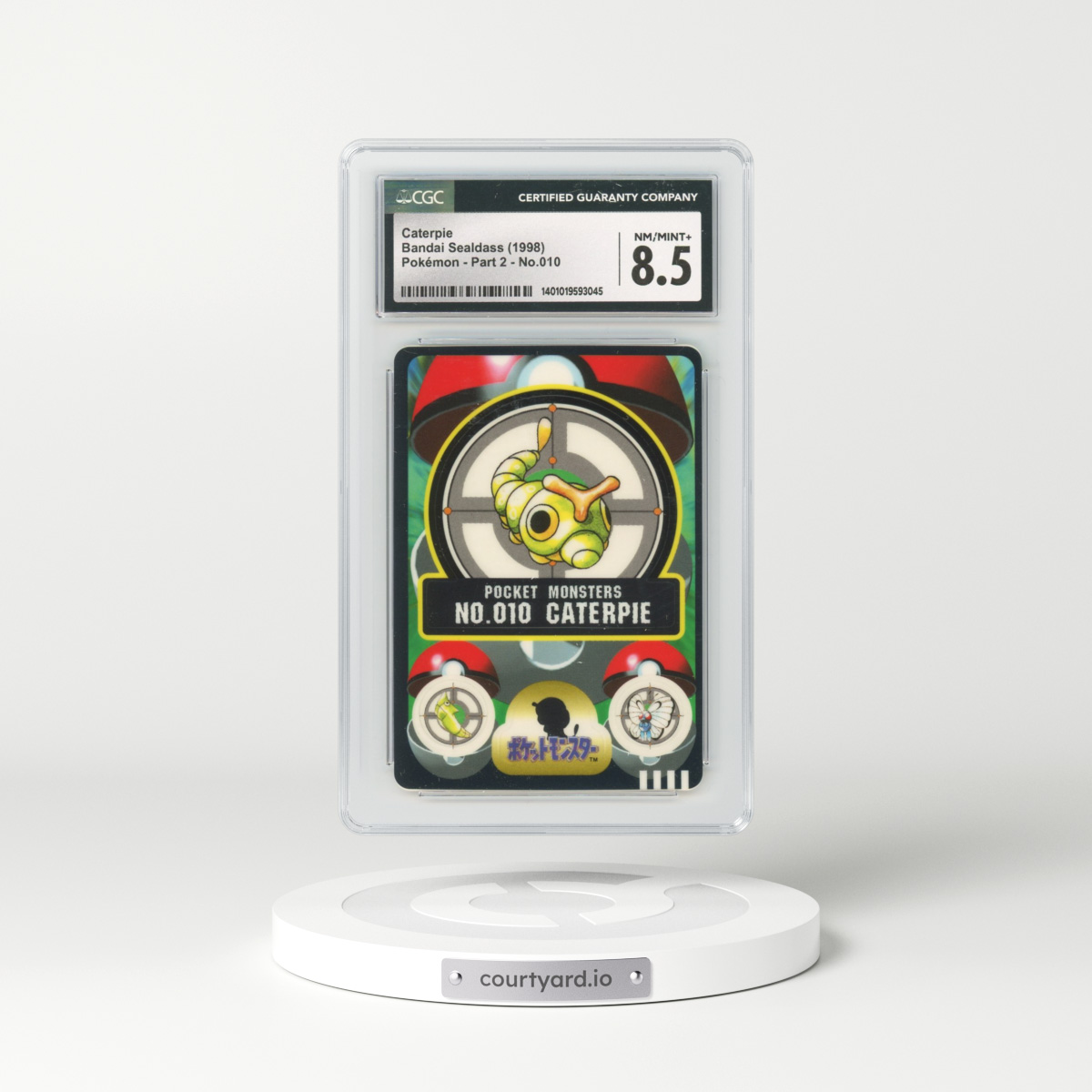 1998 Japanese Bandai Sealdass #10 Caterpie (CGC 8.5 NM-MT+)