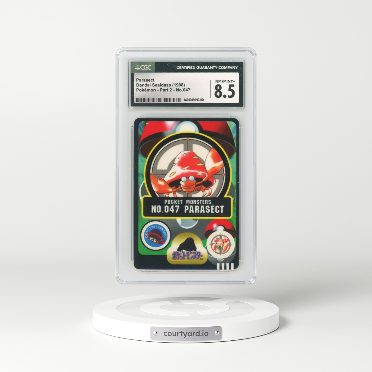 1998 Japanese Bandai Sealdass #47 Parasect (CGC 8.5 NM-MT+)