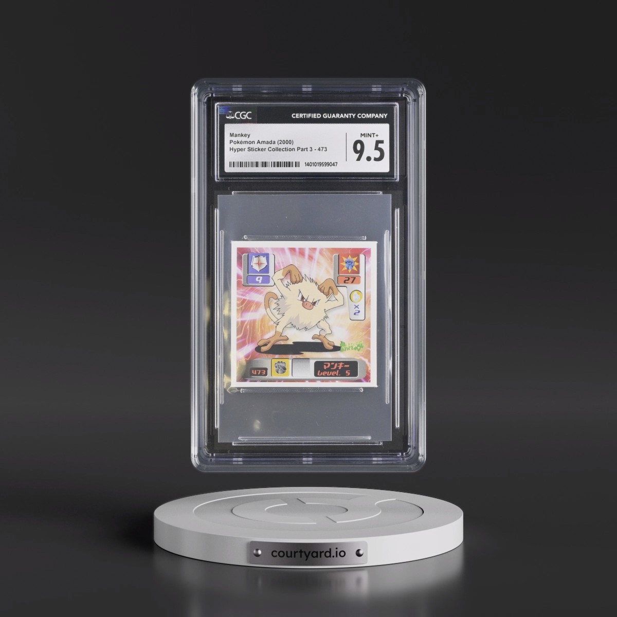 2000 Hyper Sticker Collection Part 3 (2000) #473 Mankey (CGC 9.5 MINT+)