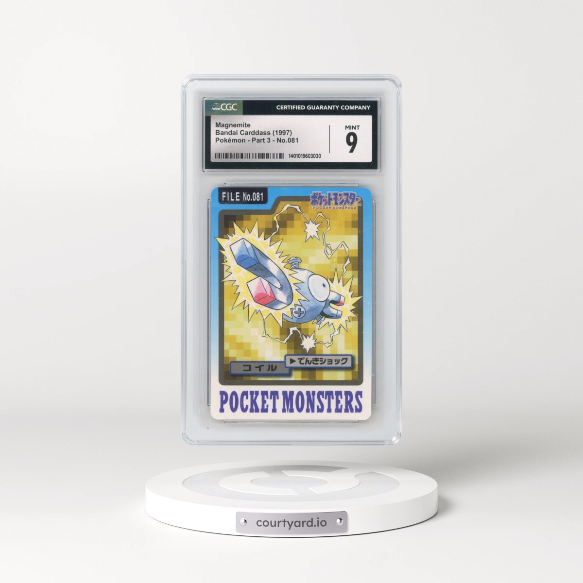 1997 (Pocket Monsters on Bottom) Part 3 #081 Magnemite (CGC 9 MINT)