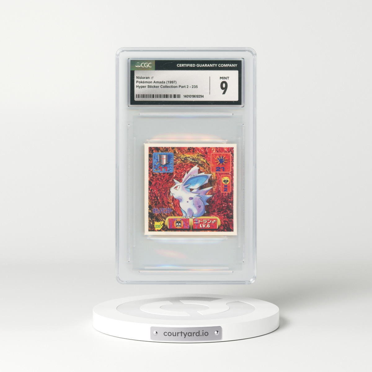 1997 Japanese Amada Sticker Collection #235 Nidoran (m) (CGC 9 MINT)