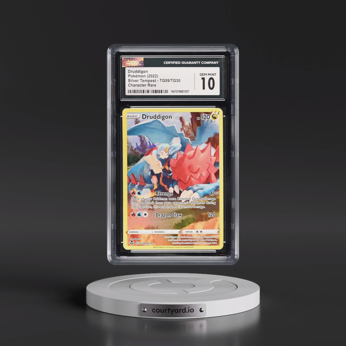 2022 Silver Tempest #TG09/TG30 Druddigon - Trainer Gallery Holo (CGC 10 GEM MINT)