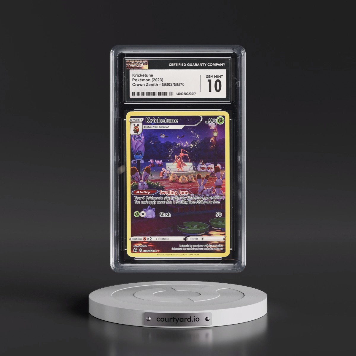 2023 Crown Zenith #GG02/GG70 Kricketune - Galarian Gallery Holo (CGC 10 GEM MINT)