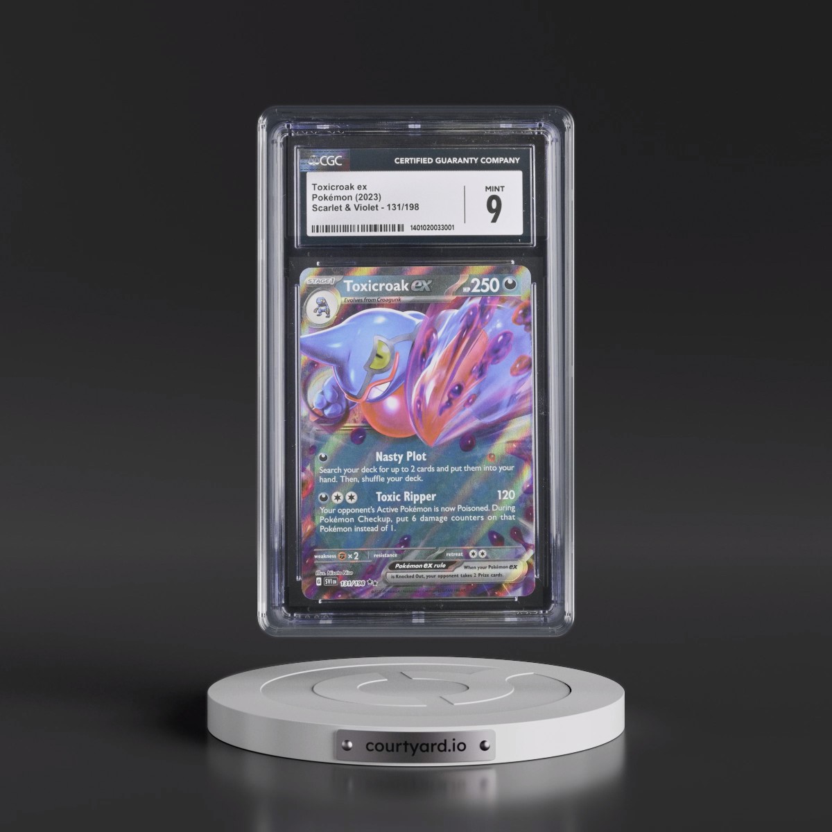 2023 Scarlet & Violet #131/198 Toxicroak ex - Holo (CGC 9 MINT)