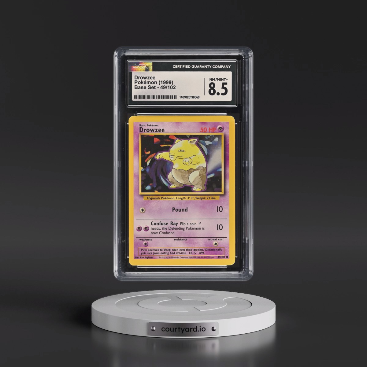 1999 Base Set #49/102 Drowzee (CGC 8.5 NM-MT+)