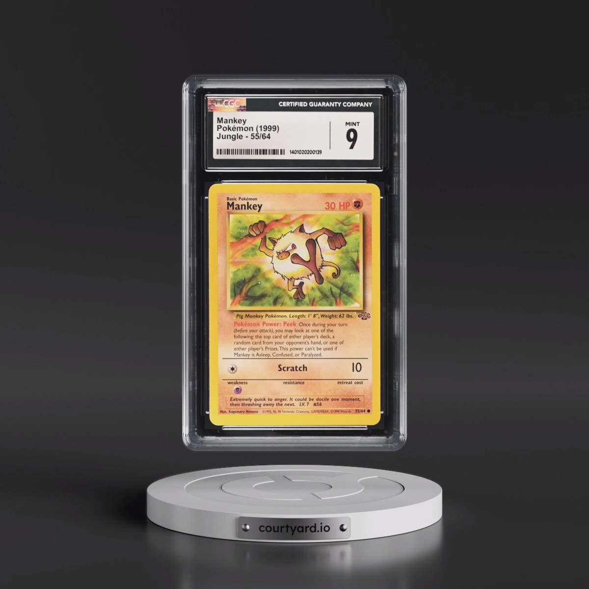 1999 Jungle #55/64 Mankey (CGC 9 MINT)