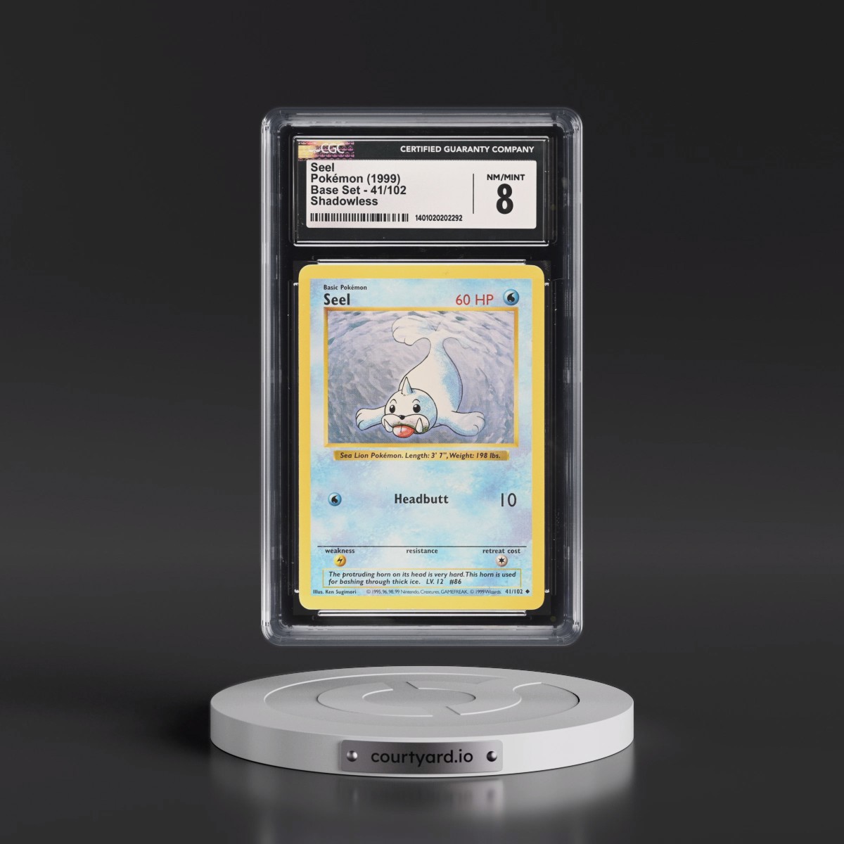 1999 Base Set #41/102 Seel - Shadowless Shadowless (CGC 8 NM-MT)