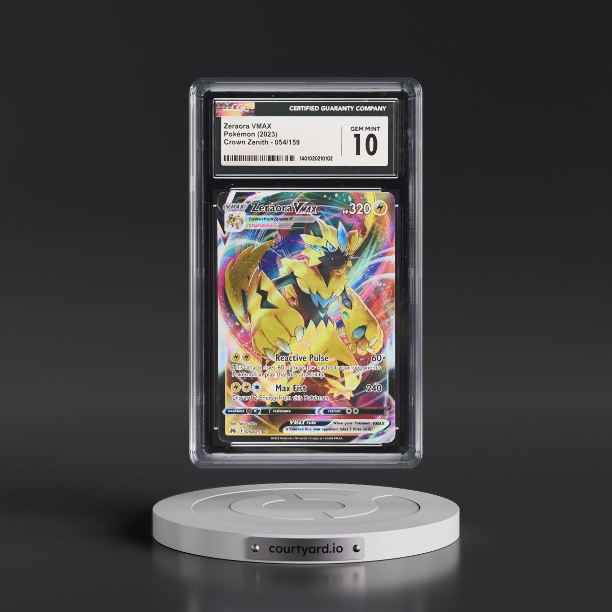 2023 Crown Zenith #054/159 Zeraora VMAX - Holo (CGC 10 GEM MINT)