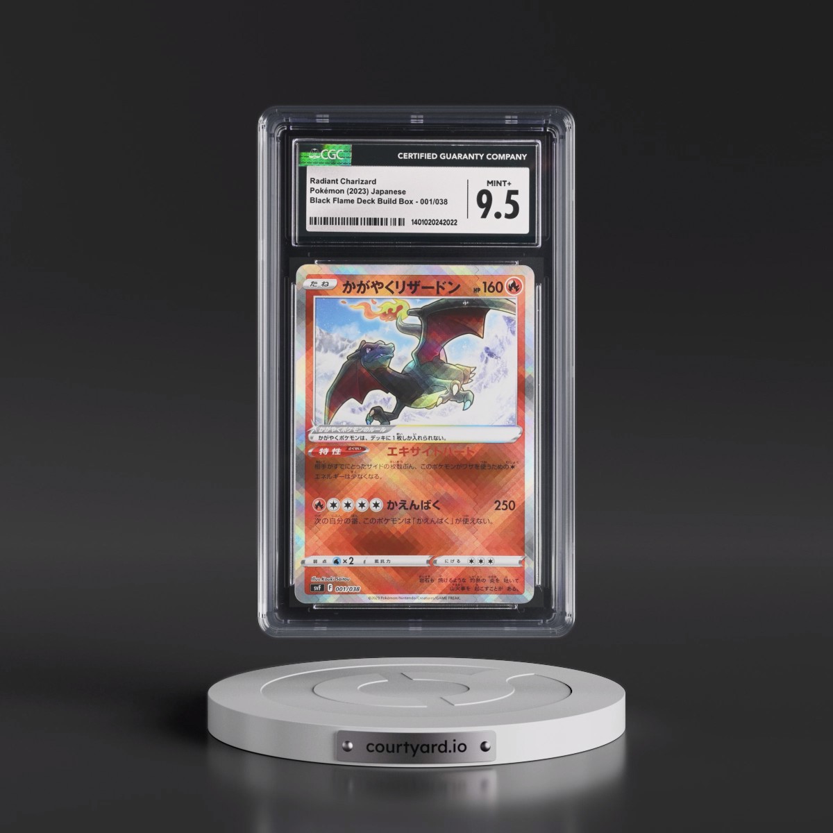 2023 Ruler of the Black Flame Deck Build Box #001/038 Radiant Charizard - Holo (CGC 9.5 MINT+)