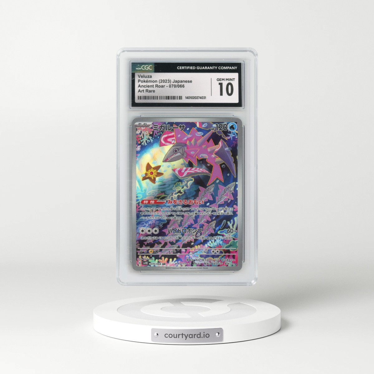 2023 Pokémon Sv4k-Ancient Roar #070 Veluza - Art Rare (CGC 10 GEM MINT)