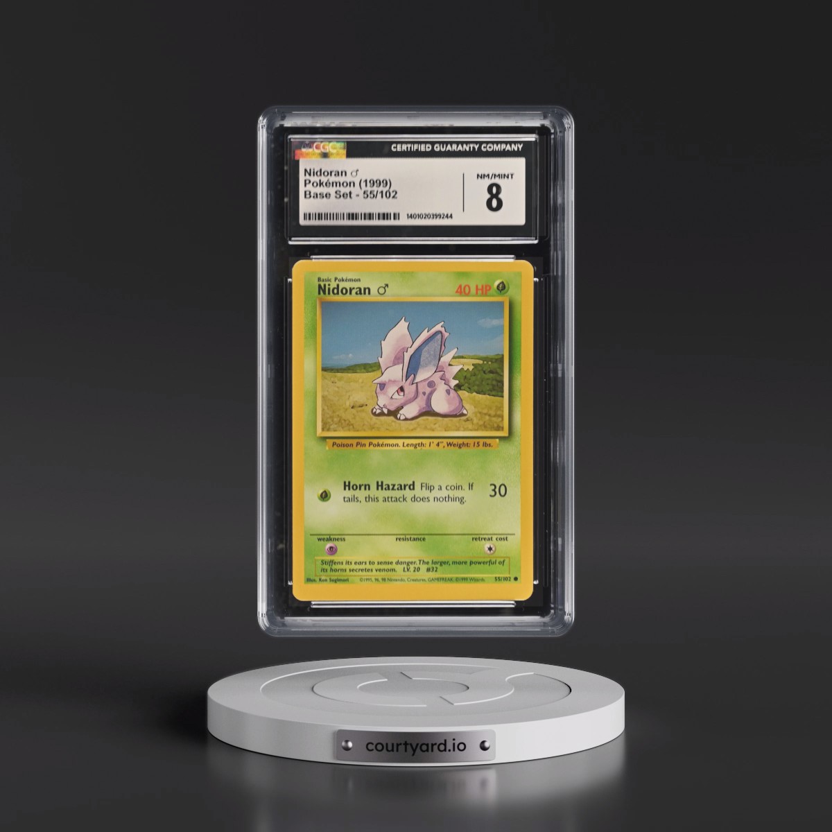 1999 Base Set #55/102 Nidoran â?? (CGC 8 NM-MT)