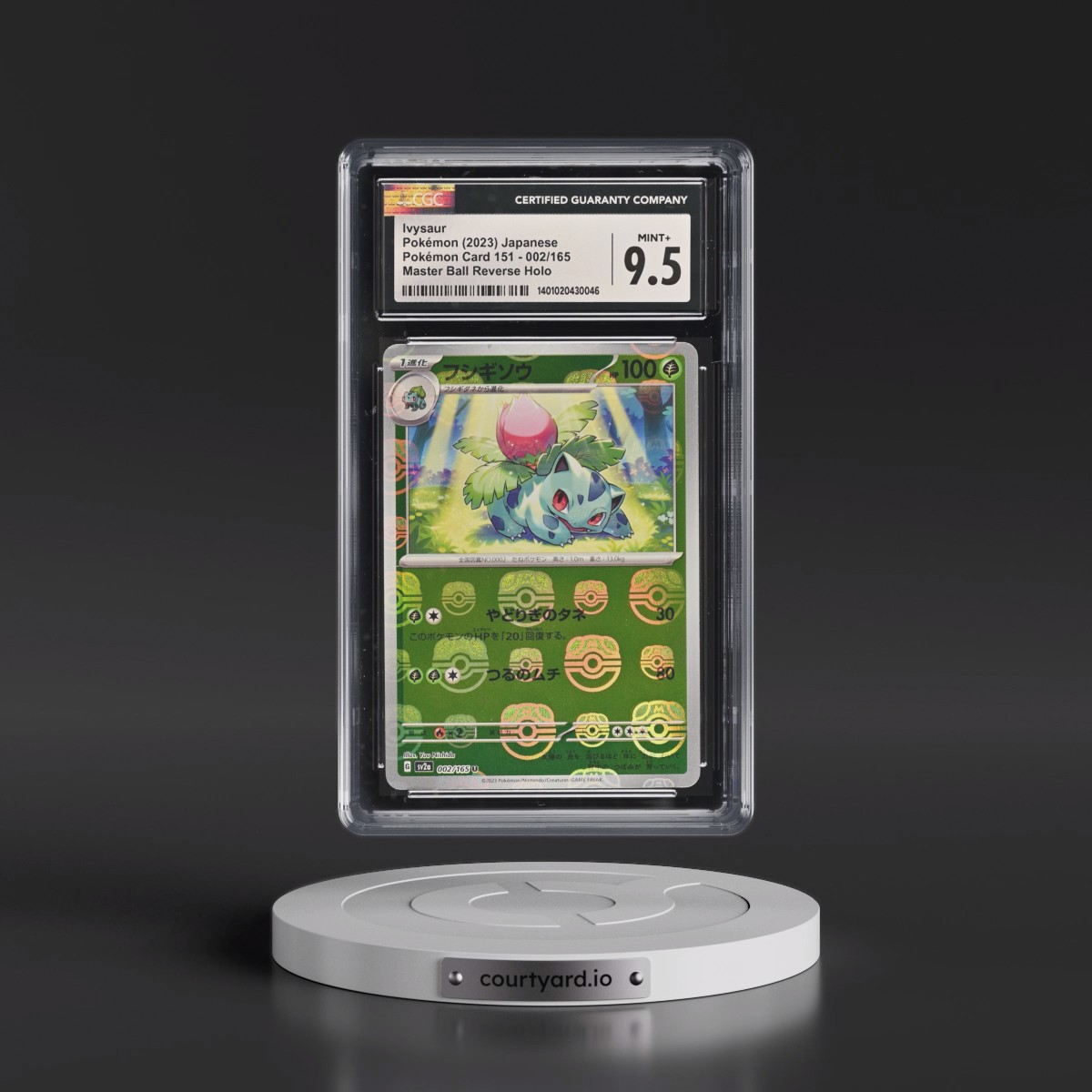 2023 Pokémon Card 151 #002/165 Ivysaur - Reverse Holo Master Ball (CGC 9.5 MINT+)