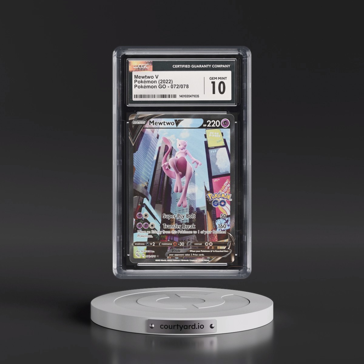 2022 Pokémon GO #072/078 Mewtwo V - Ultra Rare Holo (CGC 10 GEM MINT)