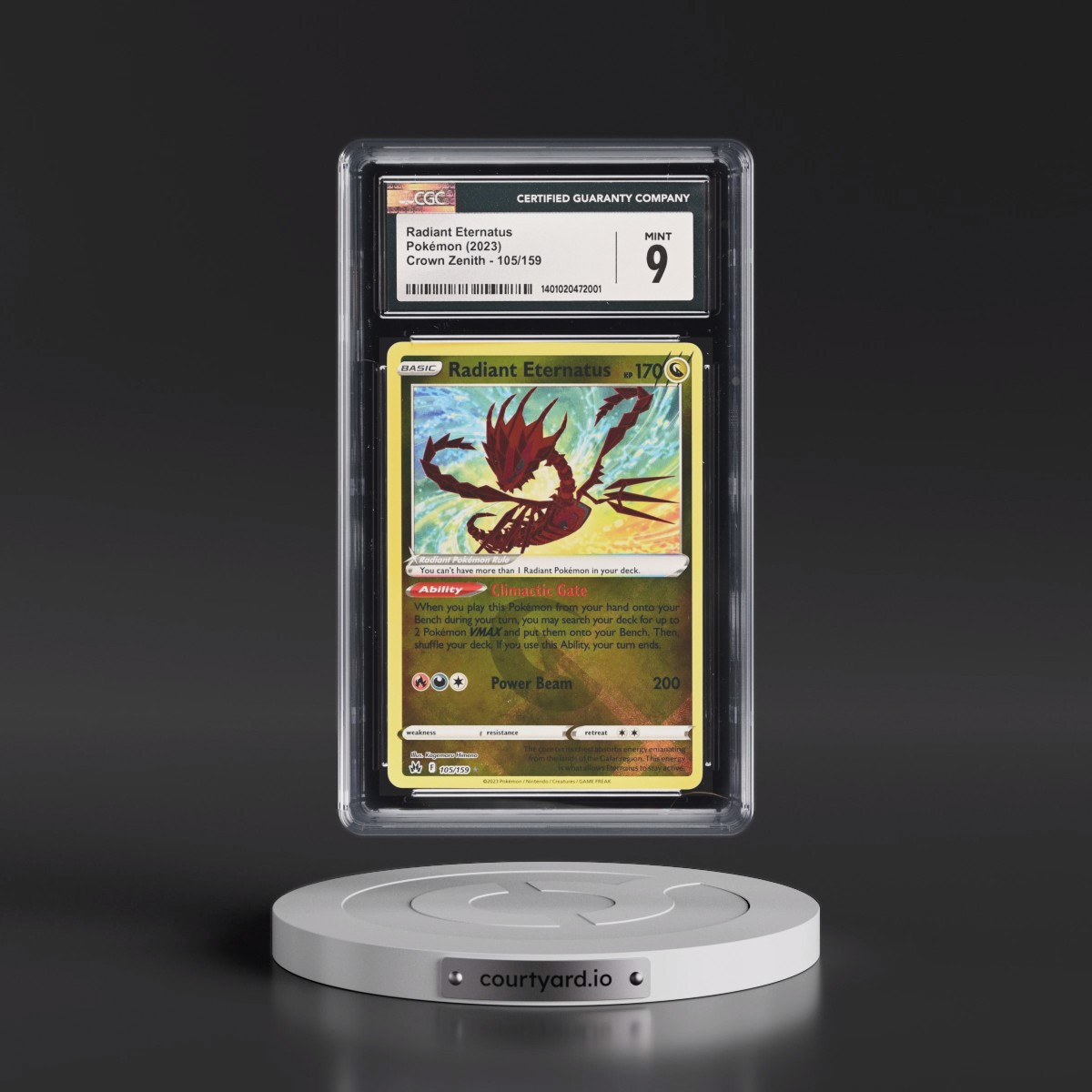 2023 Crown Zenith #105/159 Radiant Eternatus - Holo (CGC 9 MINT)