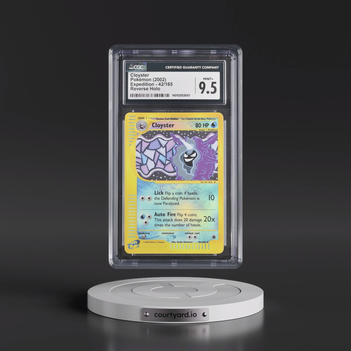 2002 Expedition #42/165 Cloyster - Reverse Holo (CGC 9.5 MINT+)