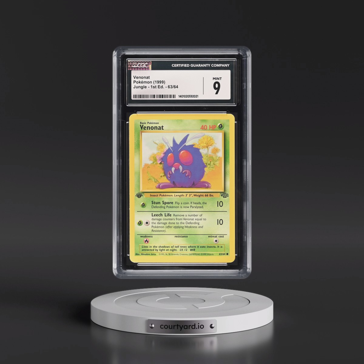1999 Jungle #63/64 Venonat - 1st Edition 1st Edition (CGC 9 MINT)