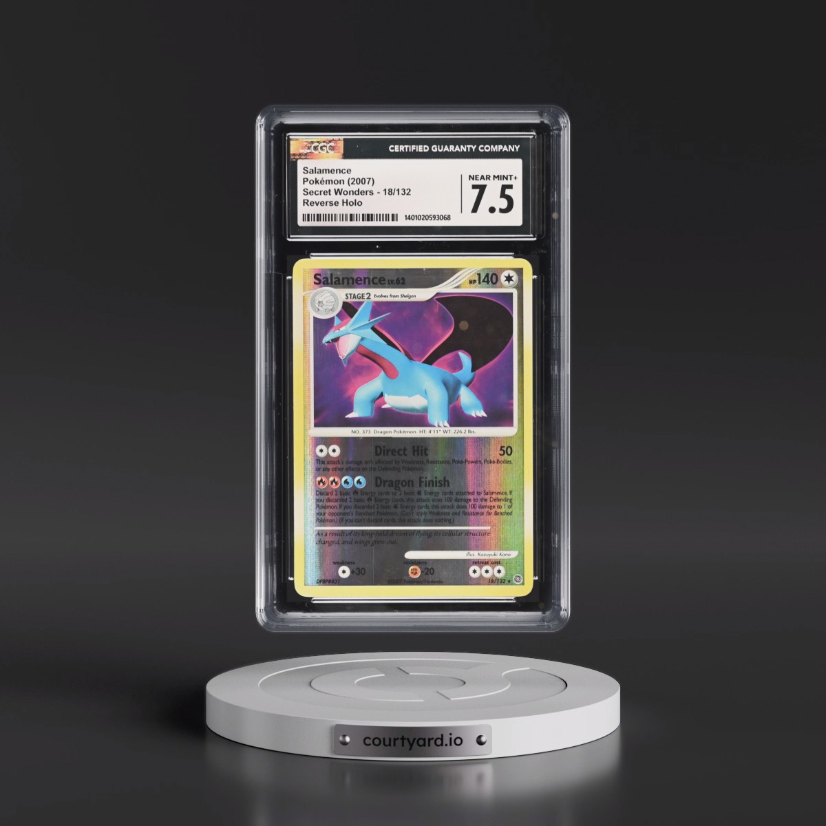 2007 Secret Wonders #18/132 Salamence - Reverse Holo (CGC 7.5 NM+)