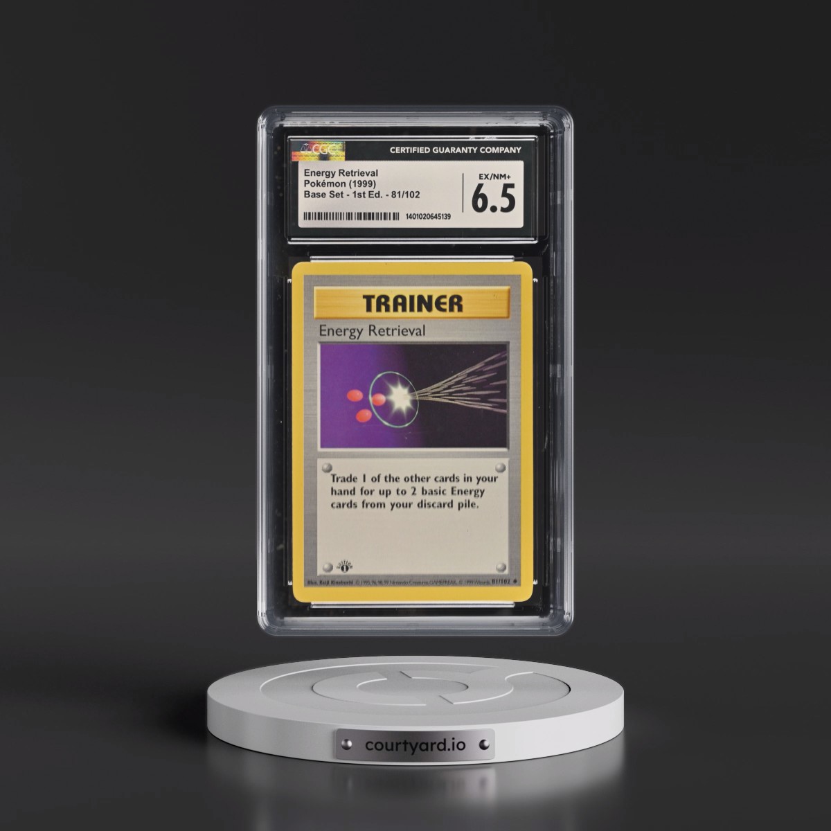 1999 Base Set #81/102 Energy Retrieval - 1st Edition 1st Edition (CGC 6.5 EX-NM+)