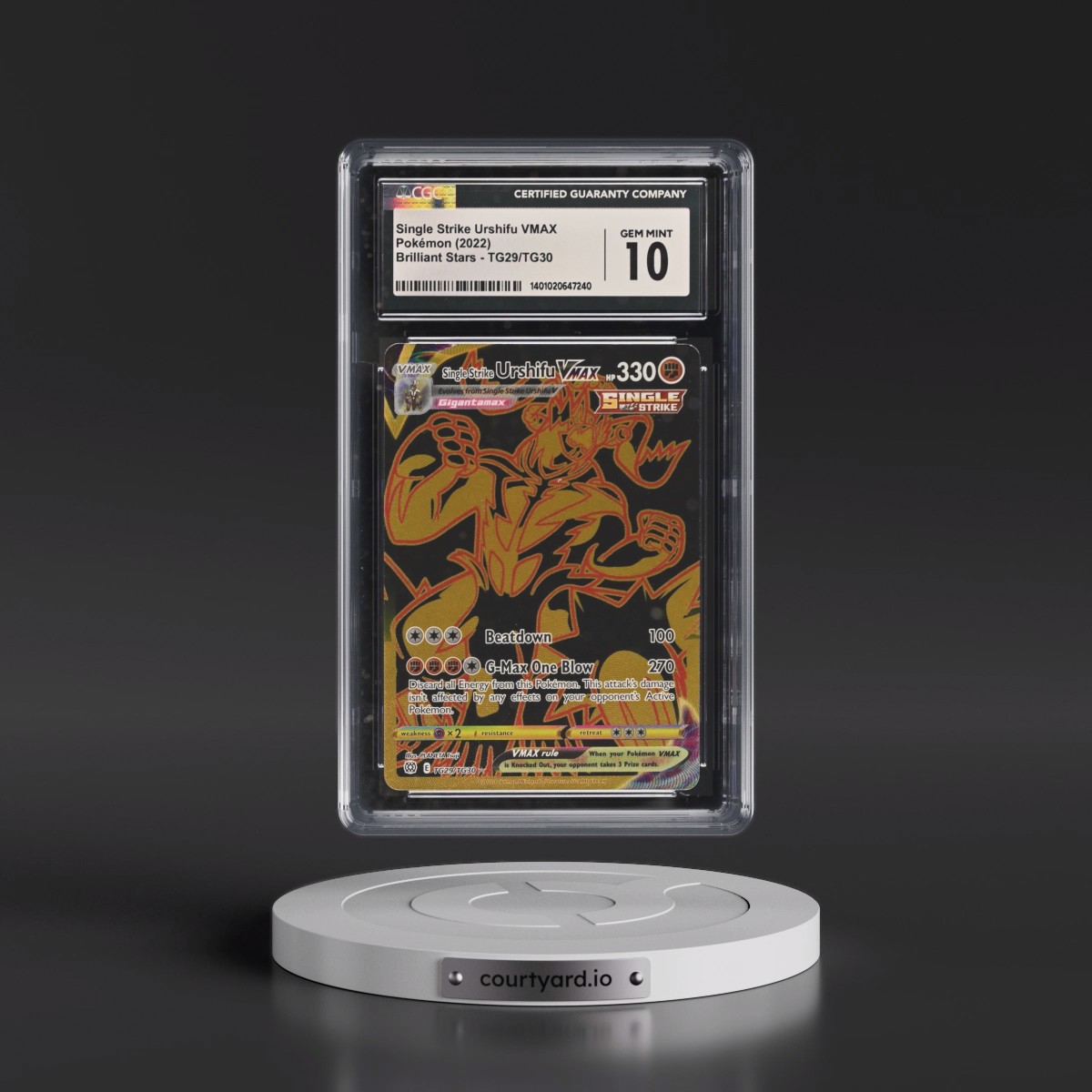 2022 Brilliant Stars #TG29/TG30 Single Strike Urshifu VMAX - Trainer Gallery Holo (CGC 10 GEM MINT)