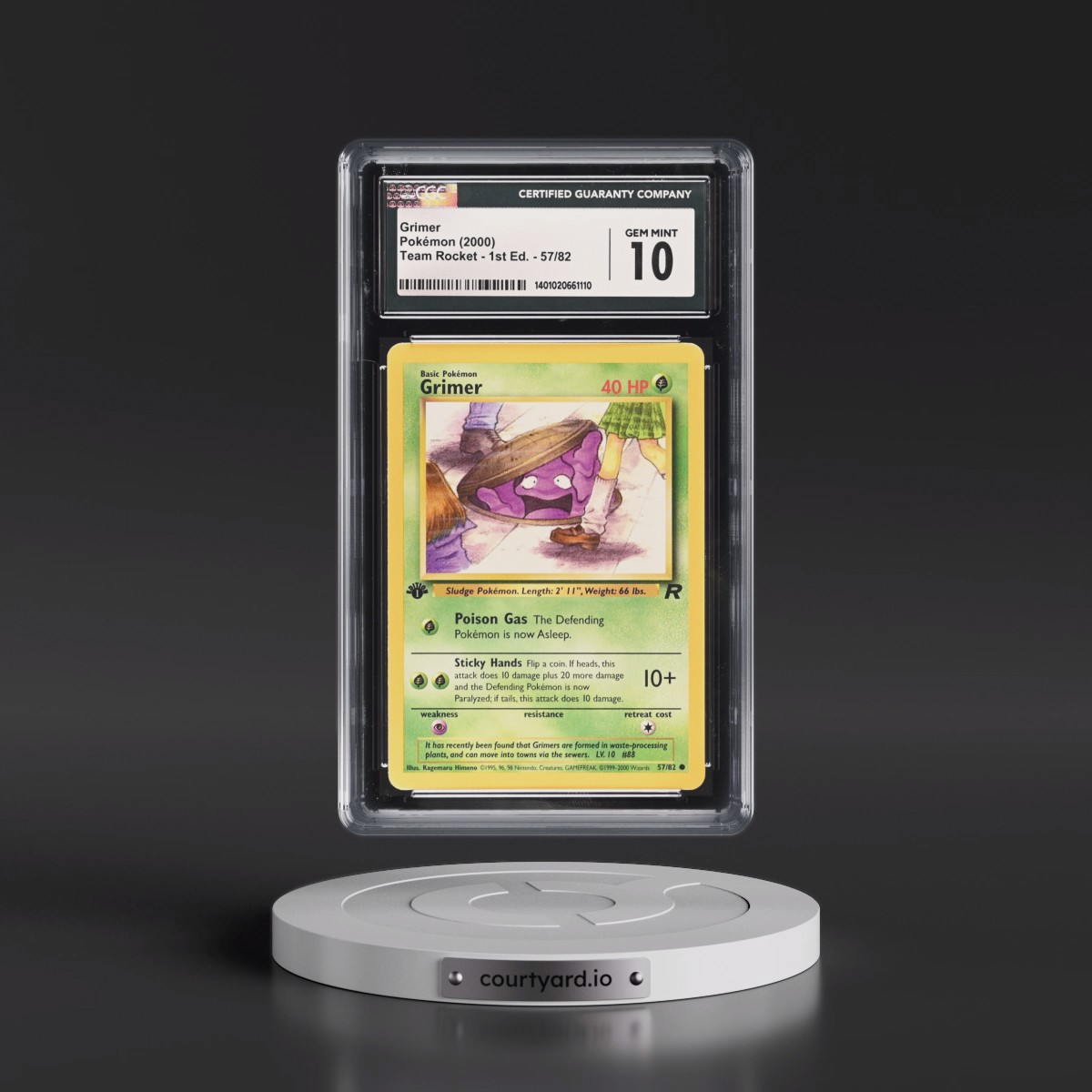 2000 Team Rocket #57/82 Grimer - 1st Edition 1st Edition (CGC 10 GEM MINT)