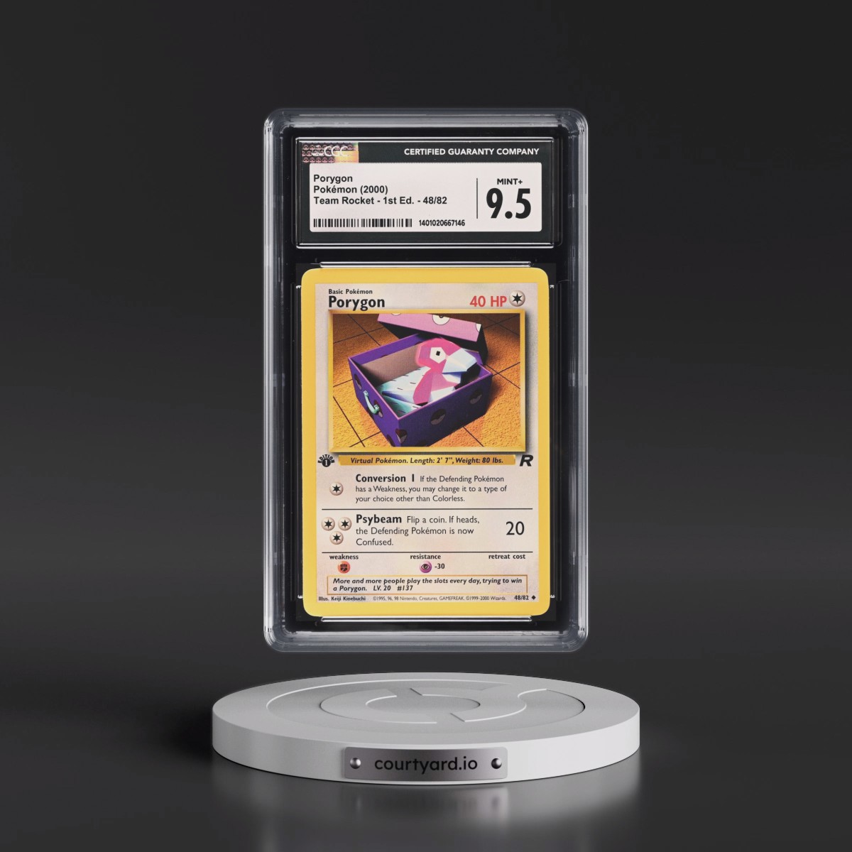 2000 Team Rocket #48/82 Porygon - 1st Edition 1st Edition (CGC 9.5 MINT+)