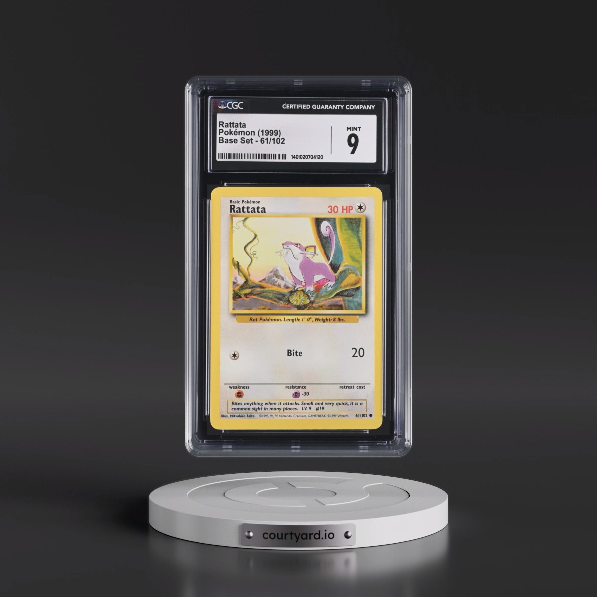 1999 Base Set #61/102 Rattata (CGC 9 MINT)