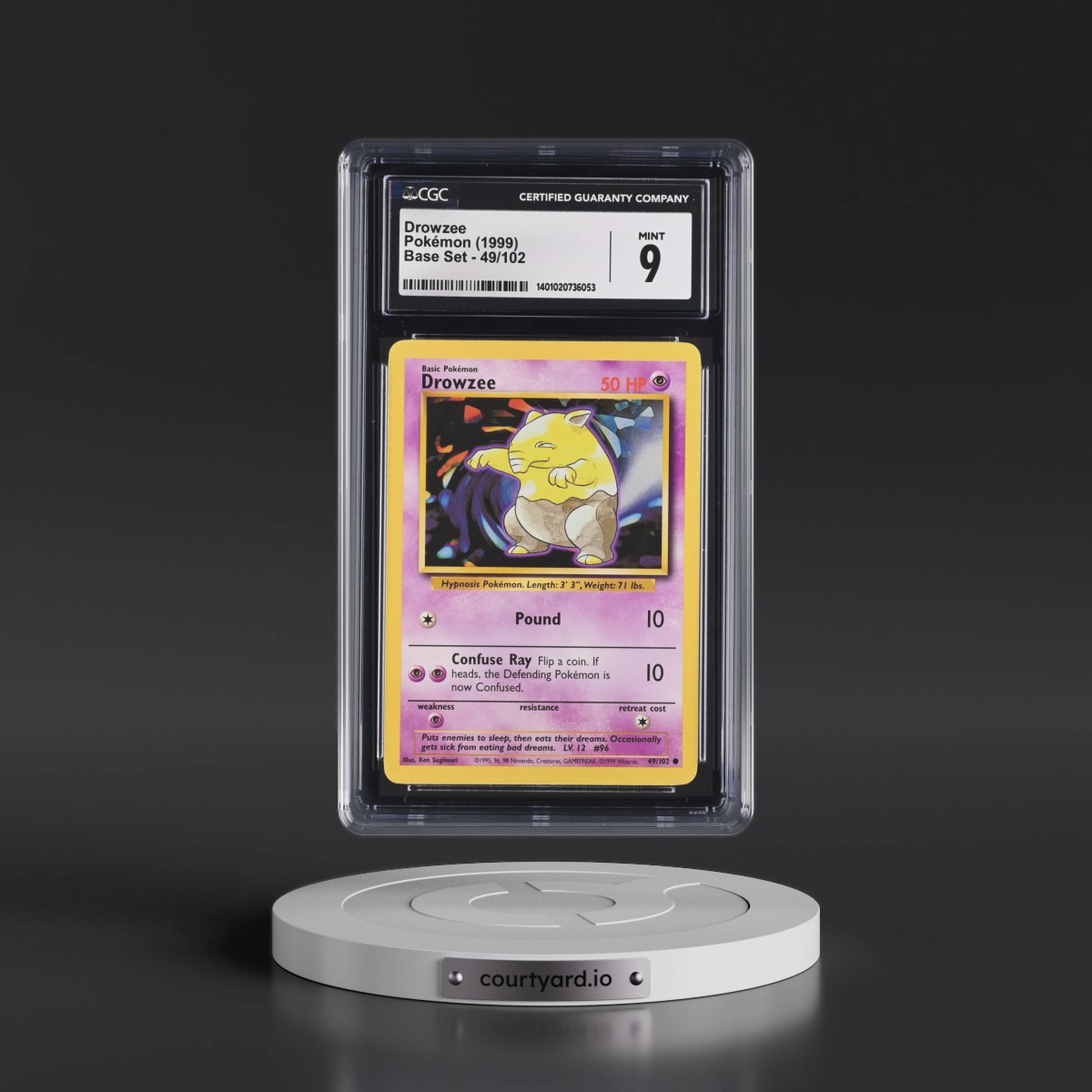 1999 Base Set #49/102 Drowzee (CGC 9 MINT)