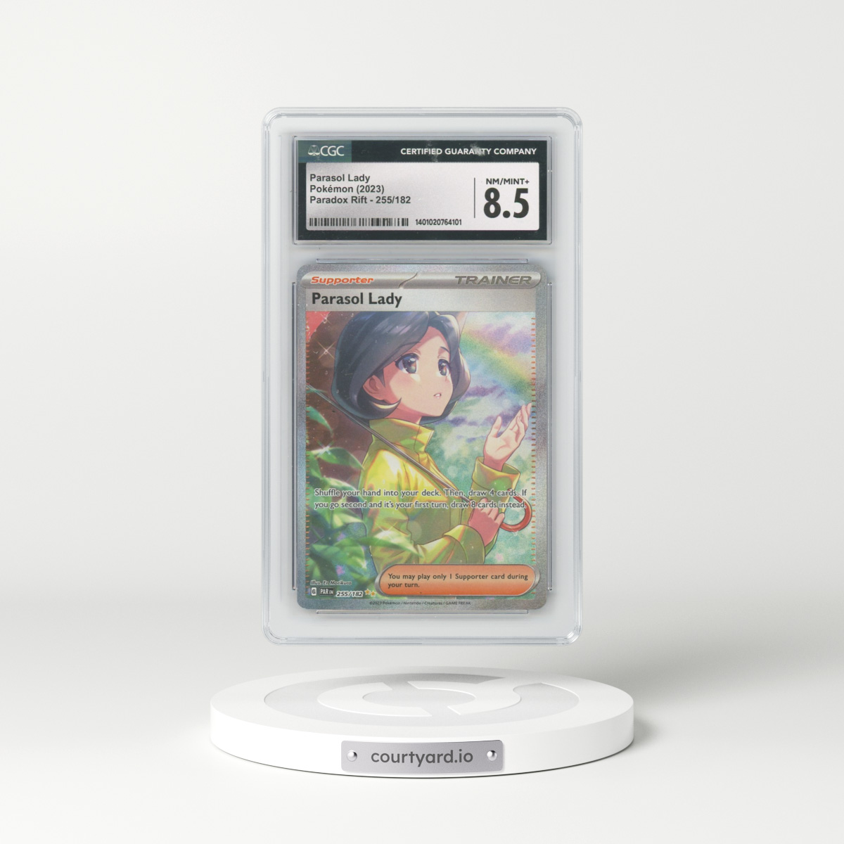2023 Paradox Rift - PAR EN #255/182 Parasol Lady - Special Illustration Rare (CGC 8.5 NM-MT+)