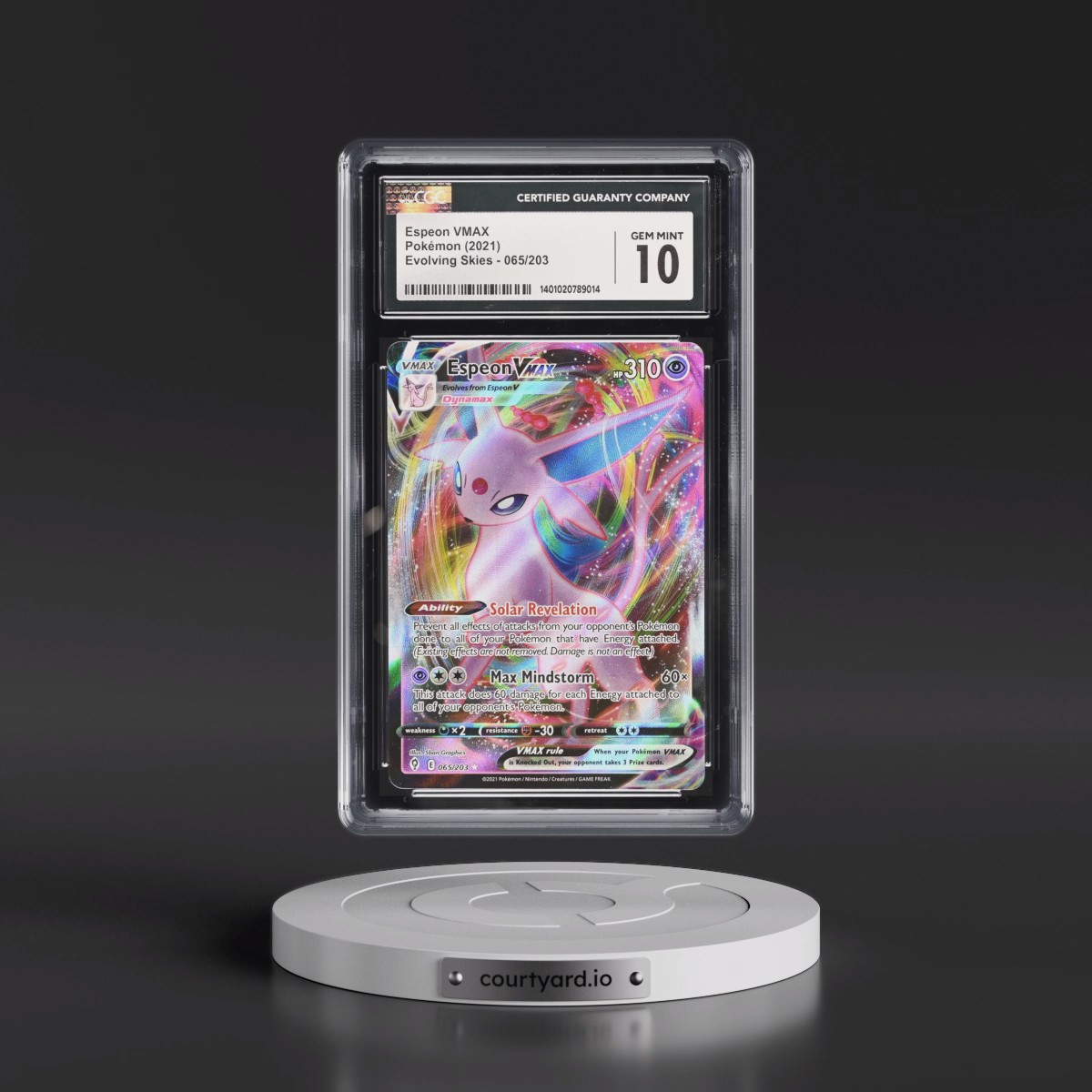 2021 Evolving Skies #065/203 Espeon VMAX - Holo (CGC 10 GEM MINT)